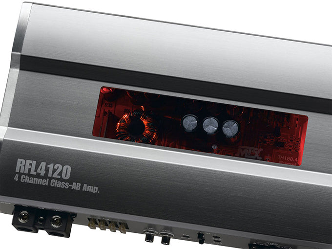 Now available MTX RFL4120 Class AB 4 channel amplifier!