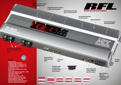 MTX Audio RFL Series 4000W Competition Amplifier - RFL4001D – MTX Audio ...